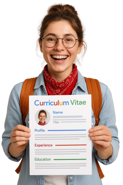 Professional woman holding a resume